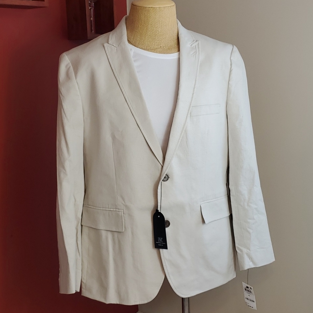 NWT INC International Concepts Stone Linen Coat, XL